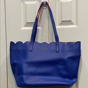 bath & body works Blue Scalloped Tote Bag